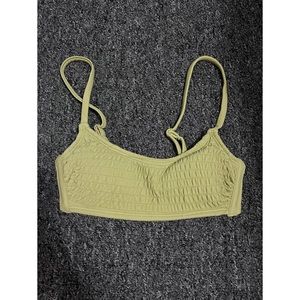🌸Spring Sale🌸 NWNT Xhilaration Women's Smocked Bralette Bikini Top Olive Green